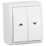 Двухклавишный кнопочный выключатель для жалюзи IP54 10A 250В~ белого цвета S15 Aqua 1594332-030 Simon