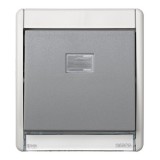 Рамка с клавишей для одноклавишного выключателя серого цвета S44 Aqua 4400010-035 Simon
