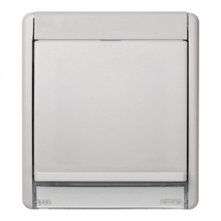 Рамка с прозрачной накладкой для ориентационных светильников или индикаторов серого цвета S44 Aqua 4400036-102 Simon