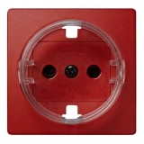 Накладка со шторками для розетки с заземлением Schuko 2Р+Е красного цвета S73 Loft 73041-67 Simon