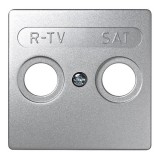 Накладка для розетки R-TV+SAT с пиктограммой "R-TV SAT" цвета алюминий S73 Loft 73097-63 Simon