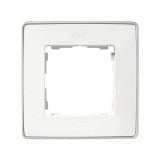 Рамка на 1 пост белого цвета с металлическим основанием цвета алюминий S82 Detail 8201610-243 Simon