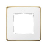 Рамка на 1 пост белого цвета с металлическим основанием цвета золото S82 Detail 8201610-245 Simon
