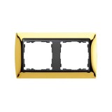 Рамка на 2 поста металл цвета золото с центральной частью цвета графит S82 82824-66 Simon