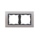 Рамка на 2 поста металл нержавеющая сталь с центральной частью цвета графит S82 Nature 82827-37 Simon